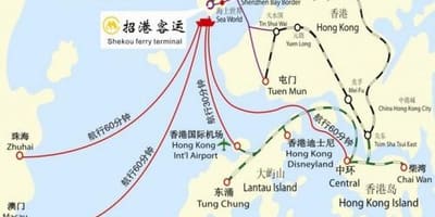 Kart av shekou ferry terminal